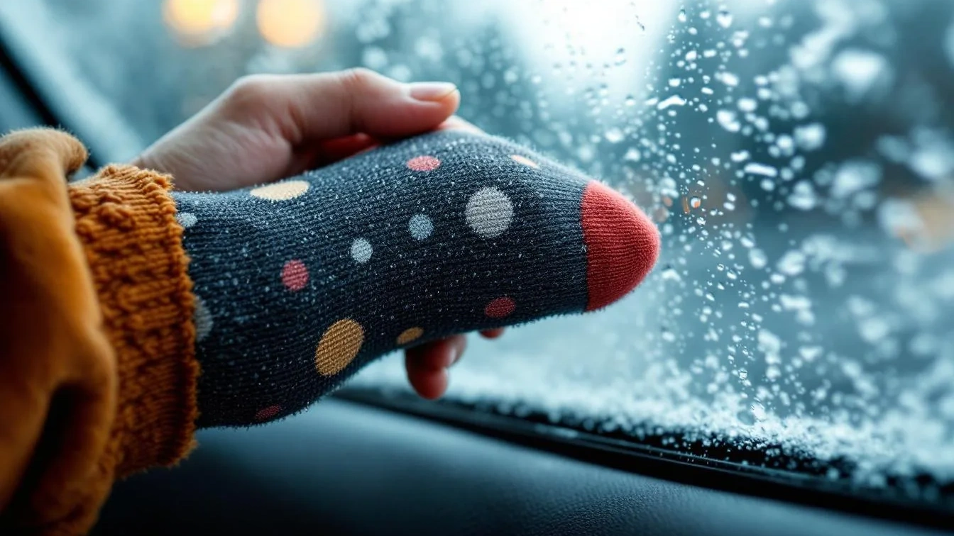 Condensa sui vetri dell’auto: il trucco geniale del calzino che risolve tutto